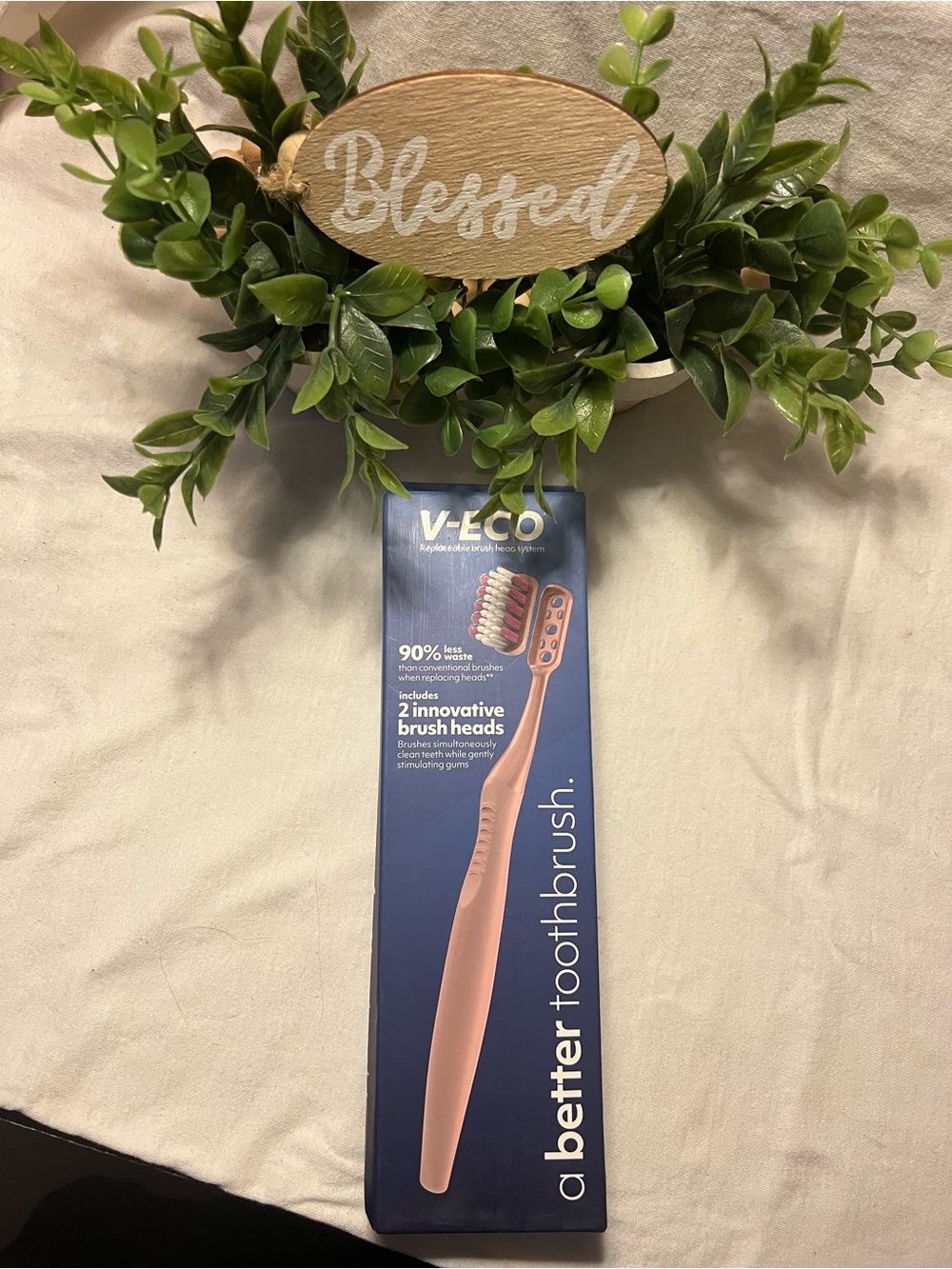 V-ECO Pink Replaceable Toothbrush Head System - Eco-Friendly Oral Care